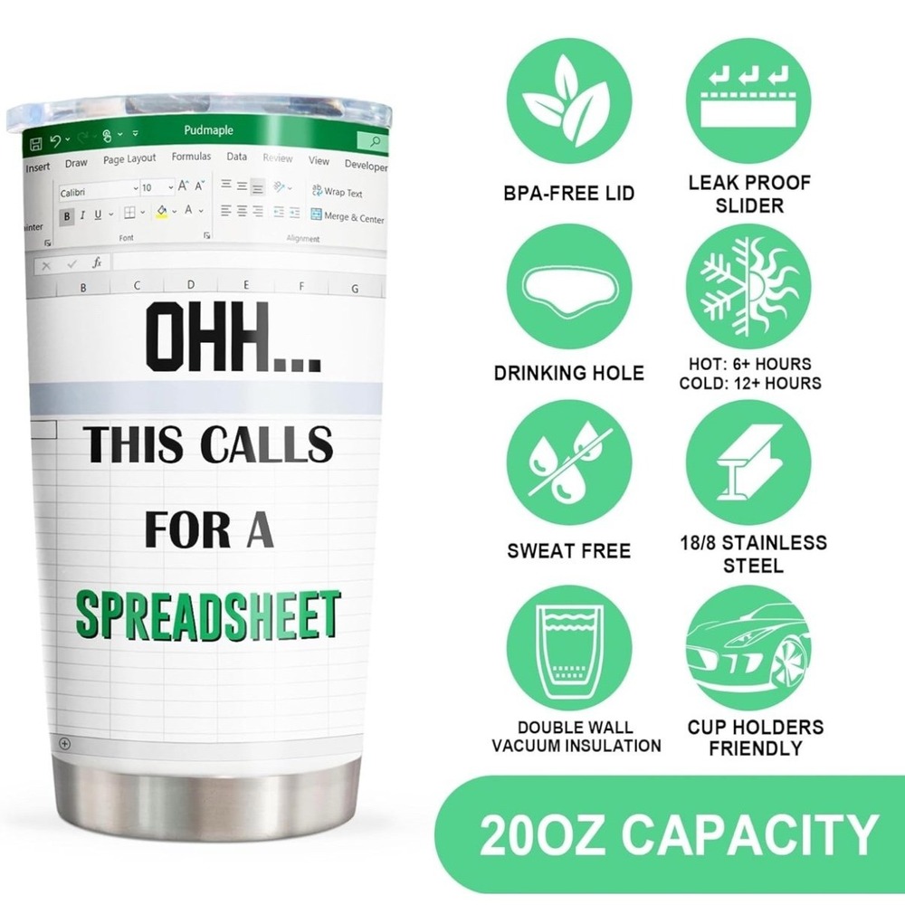 Excel Mug, Spreadsheet Mug, Accountant Gifts - Picture 3 of 4